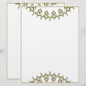 Art Deco-waterverf Briefhoofd (Voorkant / Achterkant)