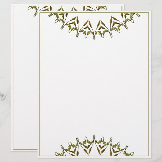 Art Deco-waterverf Briefhoofd (Voorkant / Achterkant)