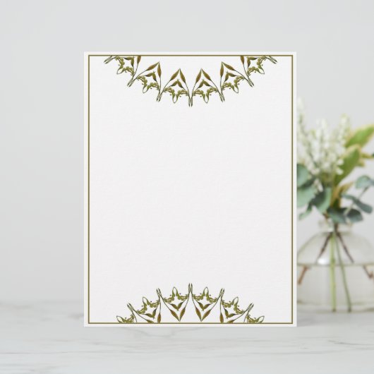 Art Deco-waterverf Briefhoofd (Staand voorkant)