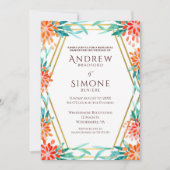 Art Deco Waterverf repetitie Diner Uitnodiging (Voorkant)