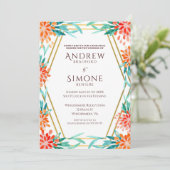 Art Deco Waterverf repetitie Diner Uitnodiging (Staand voorkant)