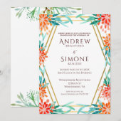 Art Deco Waterverf repetitie Diner Uitnodiging (Voorkant / Achterkant)