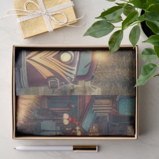  Art Deco Waterverf Train Tissuepapier (Geschenk)