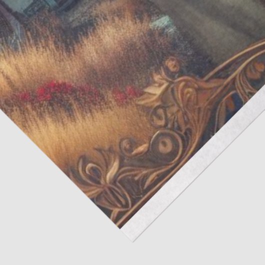  Art Deco Waterverf Train Tissuepapier (Detail)