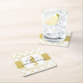 Art Deco Wave Gold Glitter Seahorse Birthday Kartonnen Onderzetters (Insitu)