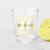 Art Deco Wave Gold Glitter Seahorse Shot Glas (Voorkant)