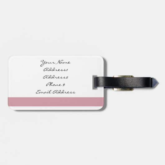 Art Deco Wave Patten Pink Flamingo Bagagelabel (Achterkant horizontaal)