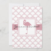 Art Deco Wave Patten Pink Flamingo Birthday Kaart (Achterkant)