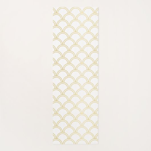 Art Deco Wave Patten Pink Flamingo Yogamat (Achterkant)