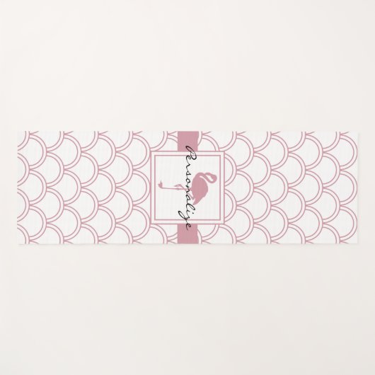 Art Deco Wave Patten Pink Flamingo Yogamat (Voorkant (horizontaal))