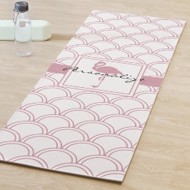 Art Deco Wave Patten Pink Flamingo Yogamat