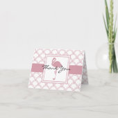 Art Deco Wave Patten roze Flamingo Hartelijk dank Bedankkaart (Voorkant)