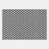 Art Deco Wave Pattern, zwart/wit, roze, blauw Inpakpapier Vel (Voorkant)