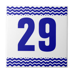 Art Deco Waves Number Tile Tegeltje