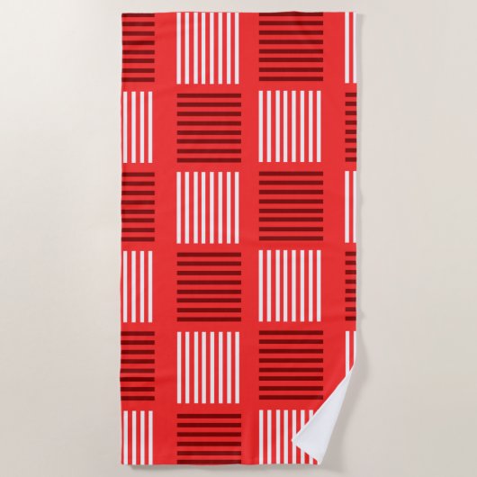 Art Deco Weave - Red Strandlaken (Voorkant)
