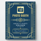 Art Deco Weddenschap Foto Booth Gold Blue Sign Fotoplaat (Voorkant)