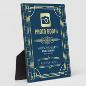 Art Deco Weddenschap Foto Booth Gold Blue Sign Fotoplaat (Zijkant)