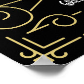 Art Deco Weddenschap Ontvangst Gold Black Welkom Poster (Hoek)