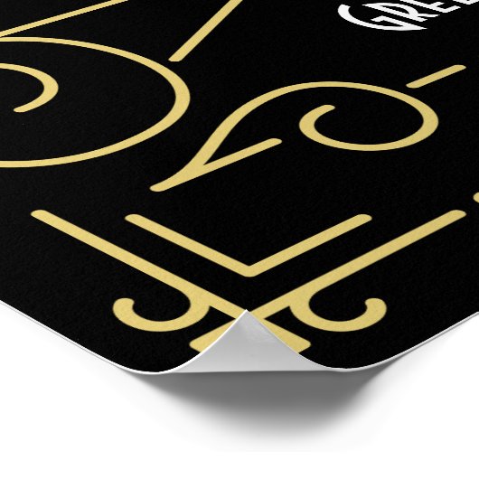 Art Deco Weddenschap Ontvangst Gold Black Welkom Poster (Hoek)
