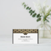 Art Deco Weddenschap Website Informatie zwart Gold Visitekaartje (Staand voorkant)
