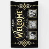 Art Deco Weddenschappen Ontvangst Gold Black Welko Spandoek (Verticaal)