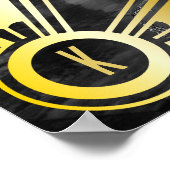 Art Deco Weddenschappen Receptie Welkom Gold en zw Poster (Hoek)