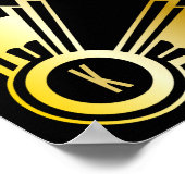 Art Deco Weddenschappen Receptie Welkom Gold en zw Poster (Hoek)