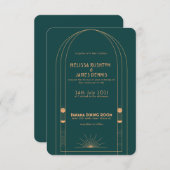 Art Deco Weddin Uitnodiging Informatiekaartje (Voorkant / Achterkant)