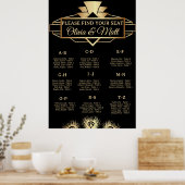  Art Deco Wedding Alphabetical Seating  Poster (Keuken)