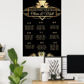  Art Deco Wedding Alphabetical Seating  Poster (Thuiskantoor)