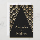 Art Deco Wedding Black Gold Roaring Twenties Kaart (Achterkant)