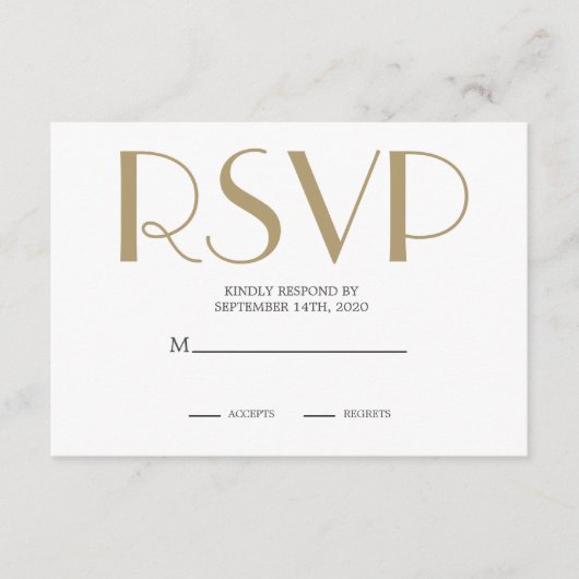 Art Deco Wedding Black Gold Roaring Twenties RSVP Informatiekaartje (Voorkant)