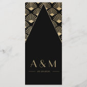 Art Deco Wedding Black Gold Twenties  Menu (Achterkant)