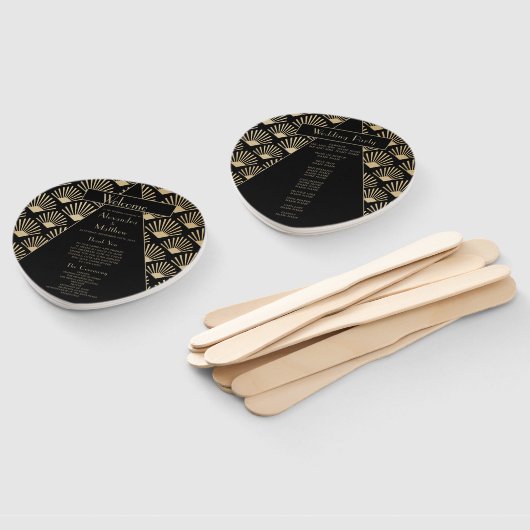 Art Deco Wedding Black Roaring Twenties  Handwaaier (Niet-gemonteerd)