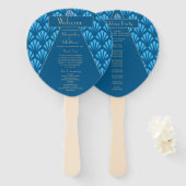 Art Deco Wedding Blue Roaring Twenties  Handwaaier (Voorkant en achterkant)