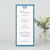 Art Deco Wedding Blue Roaring Twenties  Menu (Staand voorkant)