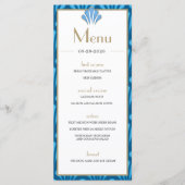 Art Deco Wedding Blue Roaring Twenties Menu (Voorkant)