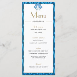 Art Deco Wedding Blue Roaring Twenties  Menu