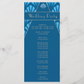 Art Deco Wedding Blue Roaring Twenties Programmakaart (Achterkant)