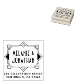 Art Deco Wedding Border Return-adres Rubberstempel (Gestempeld)