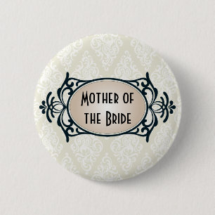 Art Deco Wedding Bridal Ronde Button 5,7 Cm