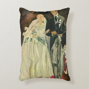  Art Deco Wedding Bride en Groom Passen getrouwd Accent Kussen