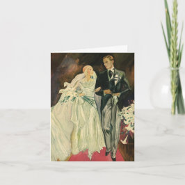  Art Deco Wedding Bride en Groom Passen getrouwd Bedankkaart