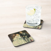 Art Deco Wedding Bride en Groom Passen getrouwd Bier Onderzetter (Rechterzijde)