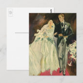 Art Deco Wedding Bride en Groom Passen getrouwd Briefkaart (Voorkant / Achterkant)