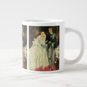  Art Deco Wedding Bride en Groom Passen getrouwd Grote Koffiekop (Rechts)