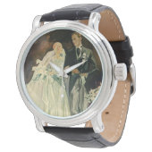  Art Deco Wedding Bride en Groom Passen getrouwd Horloge (Gekanteld)