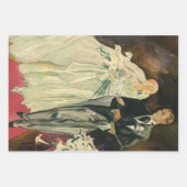  Art Deco Wedding Bride en Groom Passen getrouwd Inpakpapier Vel (Voorkant)