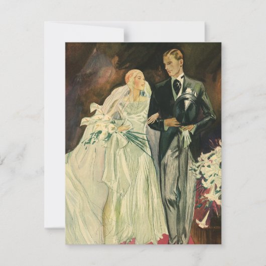  Art Deco Wedding Bride en Groom Passen getrouwd Kaart (Voorkant)