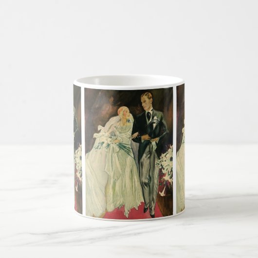  Art Deco Wedding Bride en Groom Passen getrouwd Koffiemok (Center)